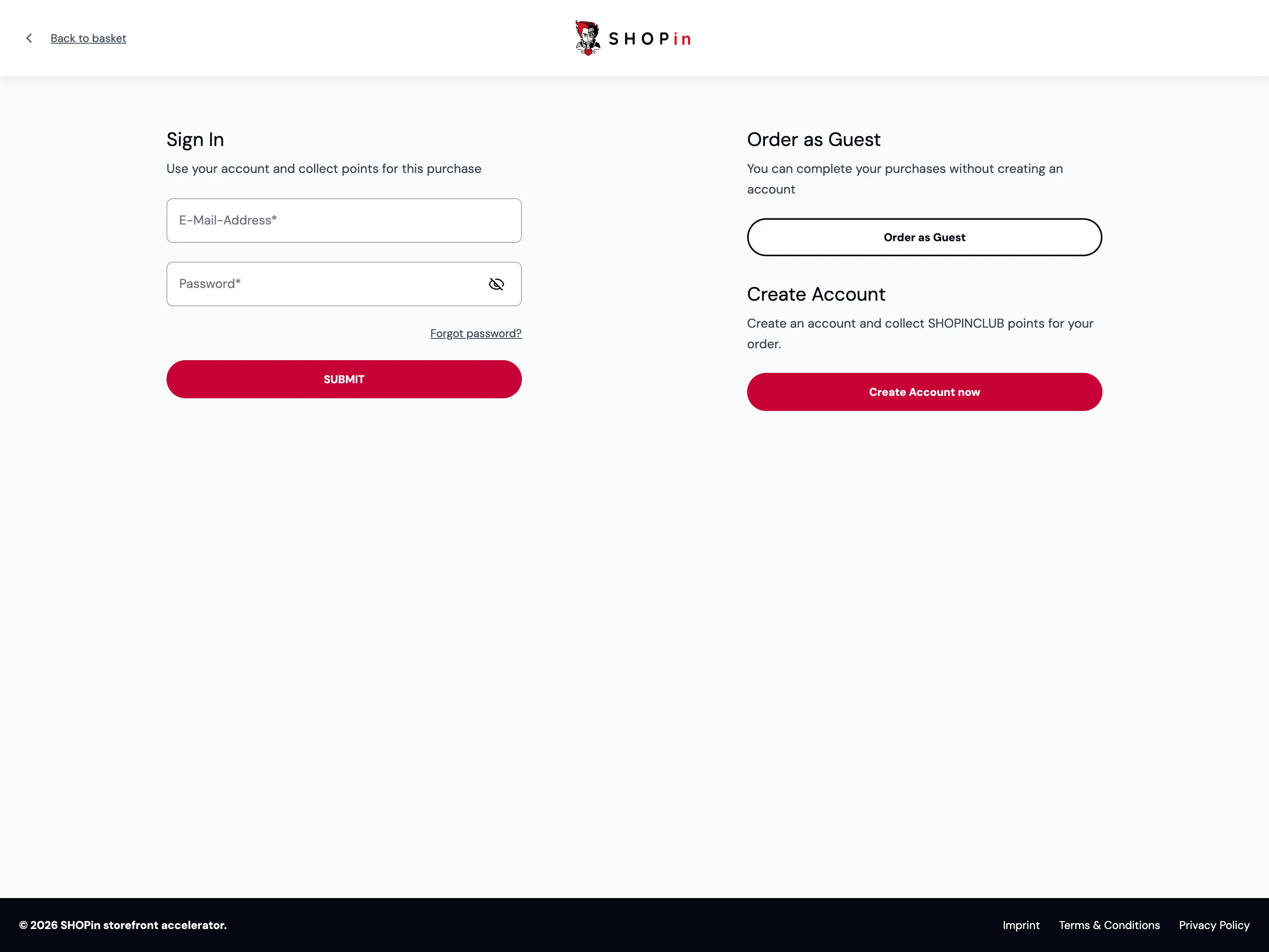 SHOPin Account Checkout